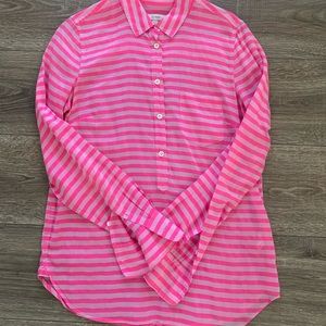 JCrew hot pink popover top